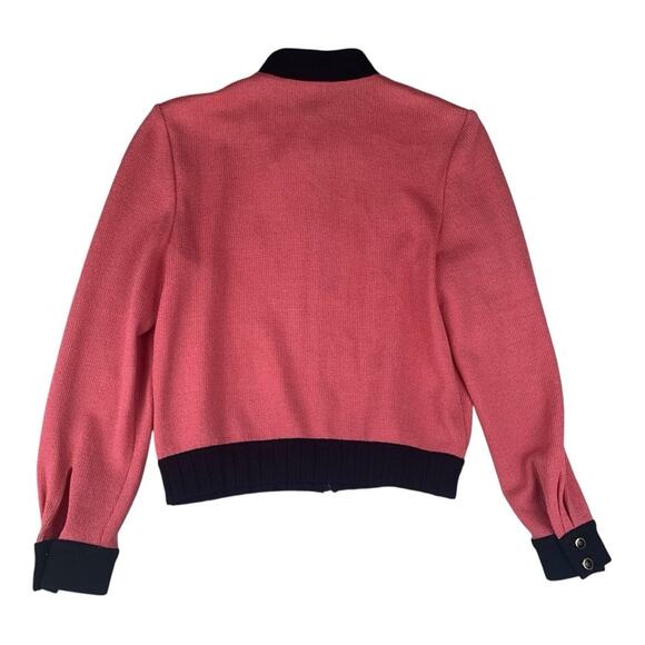 St. John size 2 xs Pink knit blazer Jacket with Black Trim buttons dog show - Picture 2 of 10